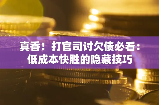 济南真香！打官司讨欠债必看：低成本快胜的隐藏技巧